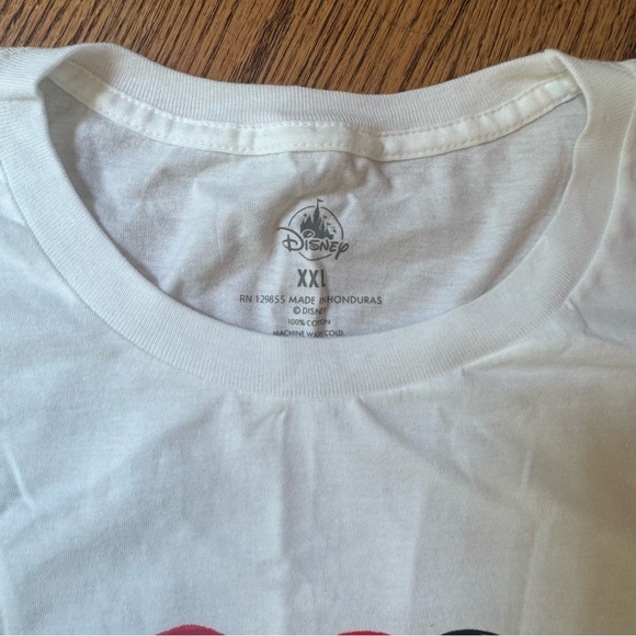 Disney Size XXL Mickey‎ Mouse Peace Heart T-Shirt White Cotton Y2K - Picture 3 of 8
